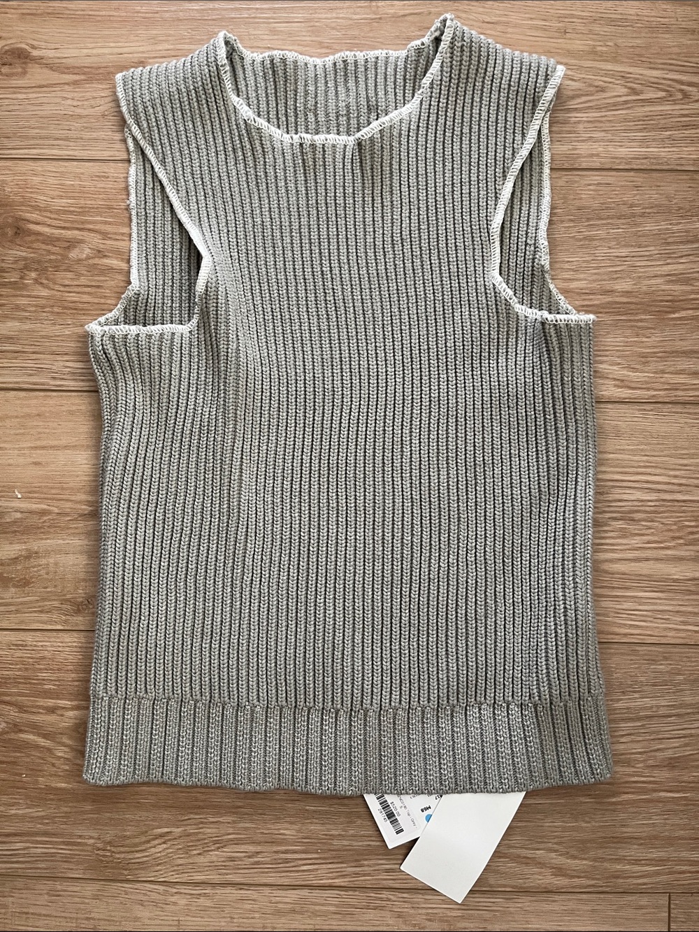 NWT MM6 Maison Margiela gray ribbed sweater tank